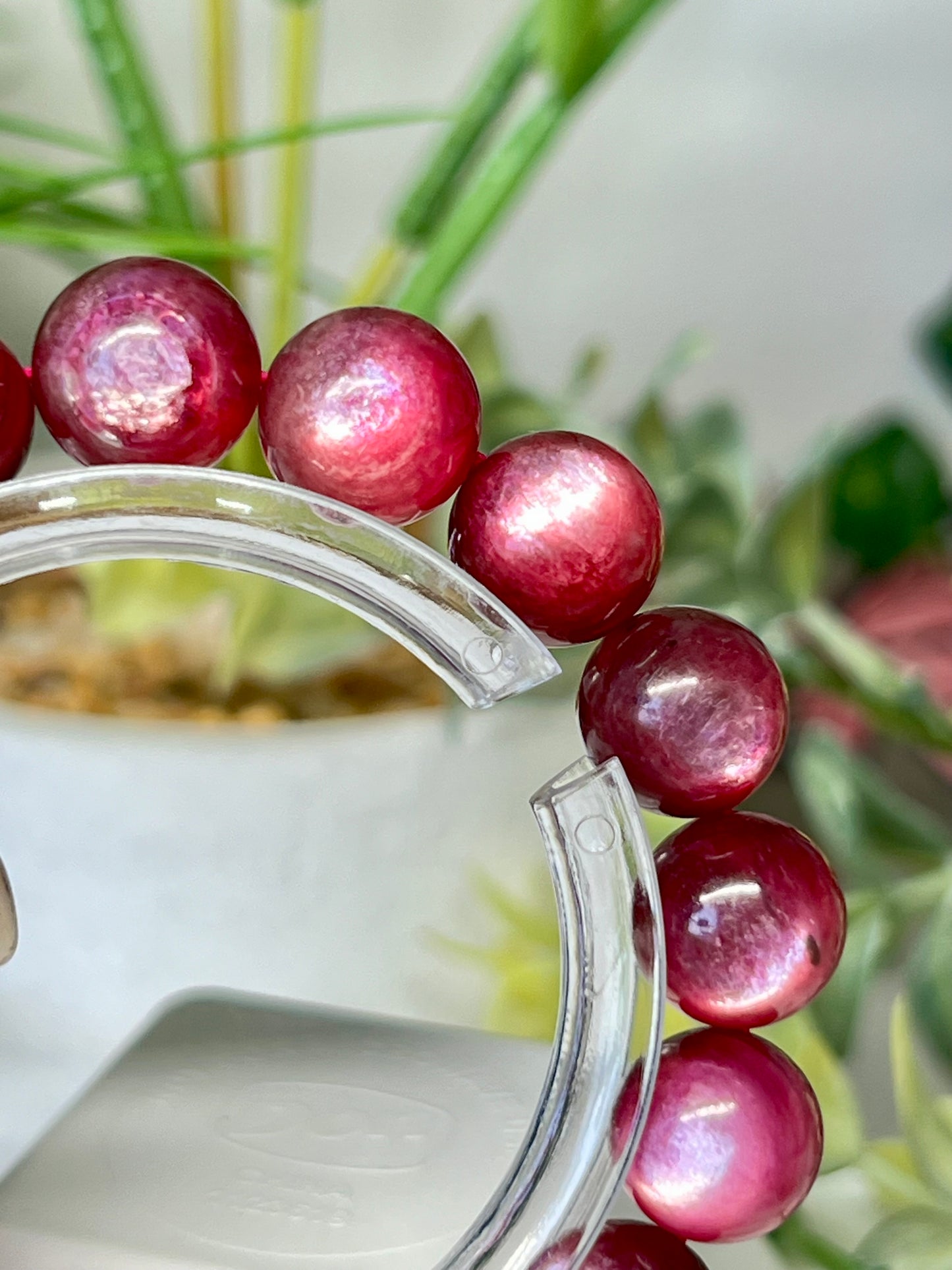 HQ Hot pink mica (lepidolite) bracelet LAST ONE! 12.4mm beads and fits wrist size 7β*